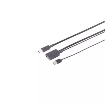 S CONN MAXIMUM CONNECTIVITY USB-A aktív optikai hosszabbító kábel USB 3.2 Gen 2, A dugó - A aljzat, 10Gbps, 15m, fekete (30-37085)