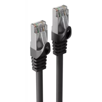 S CONN MAXIMUM CONNECTIVITY ipari Cat.7 S/FTP PUR patch kábel, RJ45, fekete, 0,25m 08-39005