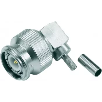 Telegärtner TNC szögletes krimpcsatlakozó 50 ohm RG-316/U-hoz, forraszt/krimp csatlakozás, nikkelezett sárgaréz J01010B0012
