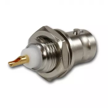 Telegärtner BNC beépített csatlakozó 50 Ohm, aranyozott belső vezető, 4 lyukú karima, forrasztott csatlakozás (J01001A0053Z)