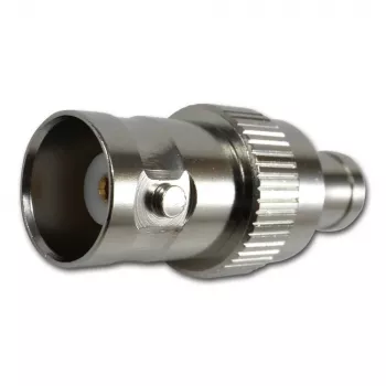 TELEGÄRTNER koaxiális adapter BNC-aljzat SMB-aljzatra, 50 Ohm, egyenes, nikkelezett sárgaréz, aranyozott érintkezők J01008F0013