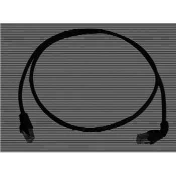 Telegärtner CAT 6A patchkábel, 1x90° szögletes, S/FTP, LSZH, fekete, 3,0 m L00002A0175