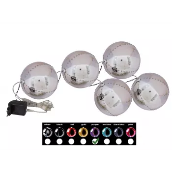 EUROPALMS LED hógömb 8cm, lila, 5 darabos csomag 83501240