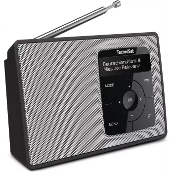 TechniSat DIGITRADIO 2 DAB+ URH Bluetooth rádiós ébresztőóra fekete/fehér 0002/3910
