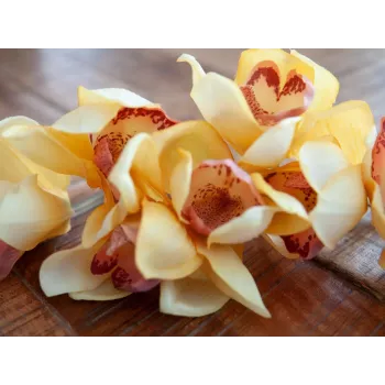 EUROPALMS mű Cymbidium ág, sárga, 90cm 82530314