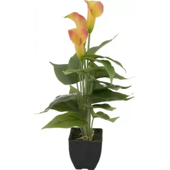 EUROPALMS Calla mini műnövény, sárga-narancs, 43 cm 82540346