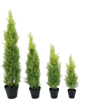 EUROPALMS Leyland-ciprus műnövény, 120 cm, zöld lombozat, fekete cserép 82606964