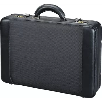 JÜSCHA ALASSIO laptopos aktatáska levehető laptoptokkal, bővíthető, számzárral, fekete nylon/műbőr (45039)