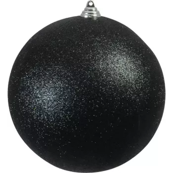 EUROPALMS dekorgömb 20 cm, fekete, csillámos 83501278