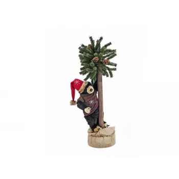 EUROPALMS karácsonyi medve fenyőfával, 105 cm 83314804