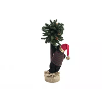 EUROPALMS karácsonyi medve fenyőfával, 105 cm 83314804