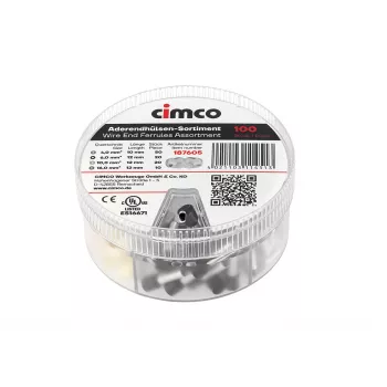 Cimco 187605 érvéghüvely készlet, részben szigetelt, 500 darab, 0,5-6,0 mm², DIN 46228-4