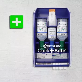 First Aid Only Quick+ Safe DIN EN 15154-4 elsősegélydoboz, kék, fali szerelés, ABS műanyag, DIN 13157 töltet P-44026 00