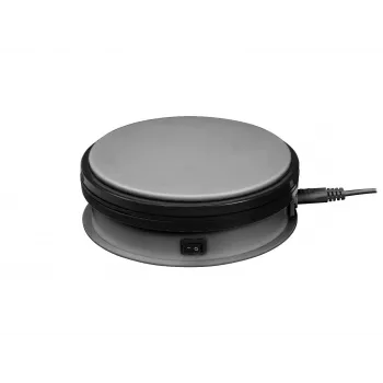 Europalms elektromos forgótányér Ø 15 cm ezüst – teherbírás 5 kg-ig, 2,4 ford/perc (50701190)