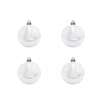 EUROPALMS dekorációs gömb szett 10 cm, fehér, 4 darab 83501264