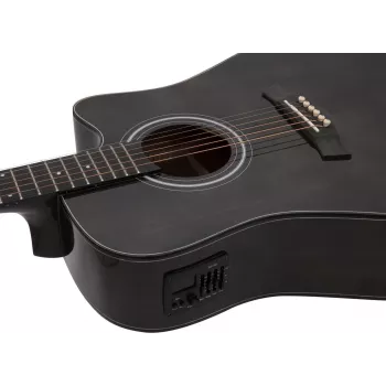Dimavery STW-90 Dreadnought Acoustic Guitar, Vintage Black 26245082
