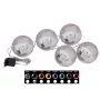 EUROPALMS LED hógömb 8 cm, fekete, 5 darabos csomag (83501236)