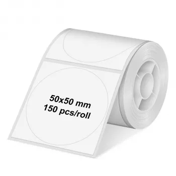 Olympia 6324 kerek fehér papírcímkék, 50 mm átmérő, 150 darab tekercsenként, tartós ragasztó
