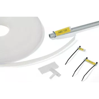HellermannTyton HCR 12 átlátszó PVC jelölőtartó, 25 m x 13 mm, hőtranszfer nyomtatható
