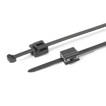 HellermannTyton T50ROSEC5B-PA66HS/PA66HIRHS-BK kábelkötöző fenyőfa rögzítéssel, 200 x 4,6 mm, fekete, 500 darab 150-40581
