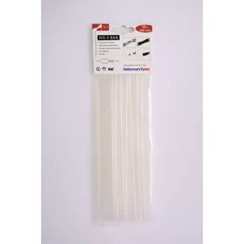 HellermannTyton HIS-3 Heat Shrink Tubing Set, 3:1, 12 mm / 4 mm, Transparent, 10 Pieces 308-31215