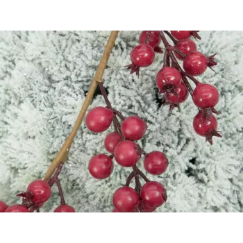 EUROPALMS bolyhozott fenyőgömb dekoráció, 15 cm, zöld fehér hóhatással 83500303