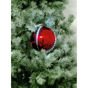 EUROPALMS LED hógömb 15 cm, piros 83501243