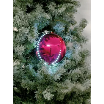 EUROPALMS LED hógömb 15 cm, rózsaszín 83501246