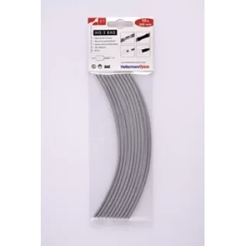 HellermannTyton HIS-3 Heat Shrink Tubing Set 3:1, 3 mm/1 mm, Grey, 10 Pieces 308-30313