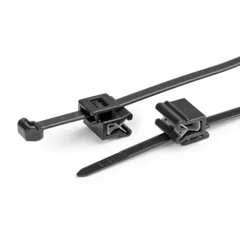 HellermannTyton T50ROSEC5A-PA66W-BK kábelkötegelő kapoccsal, 200 mm x 4,6 mm, fekete, 100 db 156-03219