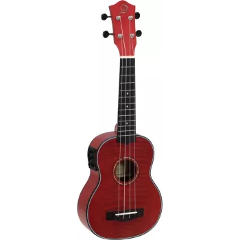 DIMAVERY UK-100 szoprán ukulele, Flamed Red 26255807