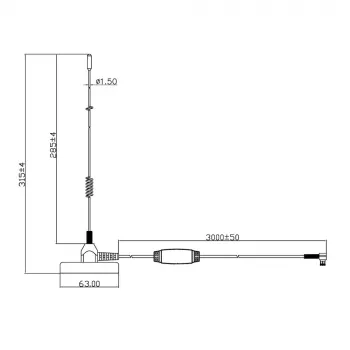 Midland Albrecht MAG31 DAB+ mágneses talpú antenna erősítővel, Band III, 3 m kábel, SMB-csatlakozó 62336