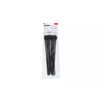 HellermannTyton SOFTFIX® újrafelhasználható kábelkötöző 260 x 7 mm, fekete, 12 darabos csomag 115-07270