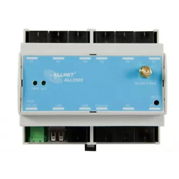 ALLNET ALL3505v2 IP épületautomatizálási vezérlő 8 szenzorporttal, DIN-sínre szerelhető