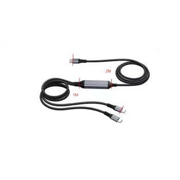 ALLNET USB-C PD töltőosztó 100W (70W+30W) csak töltéshez, fekete S217890