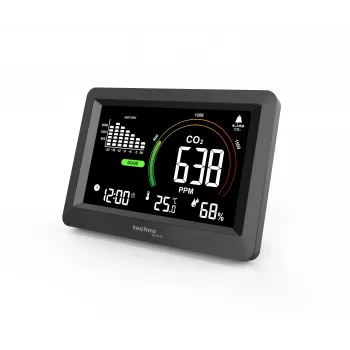 Technoline WL1028 CO2 monitor levegőminőség-mérő riasztással fekete