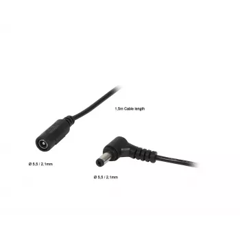 ALLNET DC hosszabbító kábel 5,5x2,1 mm aljzat dugóra 3 m 2 darabos csomag (ALL-Adapt-Ext5.5-3000)