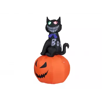 EUROPALMS Halloween felfújható macskafigura tökkel, 183cm 83316152