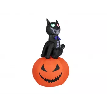 EUROPALMS Halloween felfújható macskafigura tökkel, 183cm 83316152