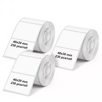 Olympia 6321 hőpapír címketekercs 40 mm x 30 mm fehér 690 címke