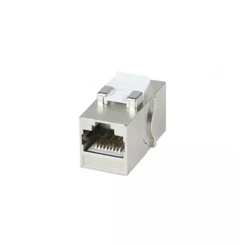 SYNERGY21 S216317V4 Cat6A Shielded RJ45 Keystone Coupler Module, Female to Female, Slimline Short, Metal Housing