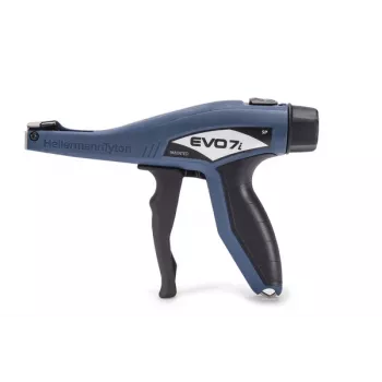 HellermannTyton EVO7iSP kábelkötöző-szerszám, kék/fekete, 2,2-5,0 mm, síkra vágó 110-77002