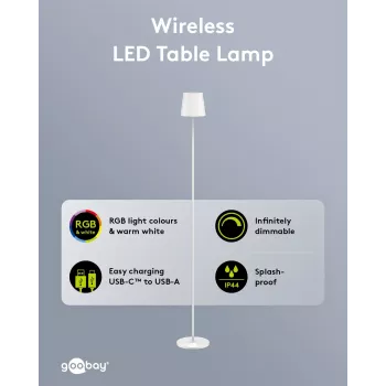 WENTRONIC Goobay Wireless LED Floor Lamp XL 122 cm RGBW White (76572)