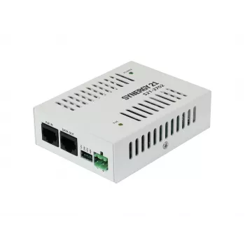 SYNERGY21 S21-3702 PoE+ 24V DC állandó feszültségű meghajtó, 24W, IEEE 802.3at, RJ45 bemenet, csavaros kapcsok