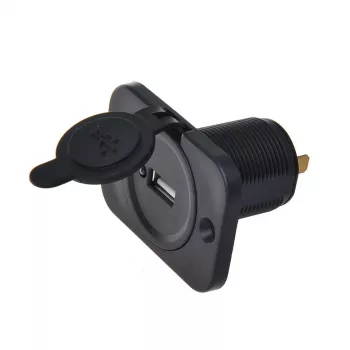 IWH USB beépíthető töltőaljzat 12/24V, 2,1A, 1x USB-A, panelmontázs 019004