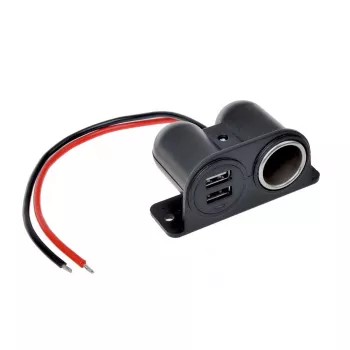 IWH 12/24V autós csatlakozóaljzat 2 USB-csatlakozóval, 4,2A összkimenet (019010)