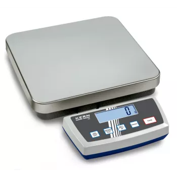KERN DE 15K2D platform mérleg, 15 kg kapacitás, 2 g / 5 g leolvashatóság, rozsdamentes acél mérőplatform, RS-232