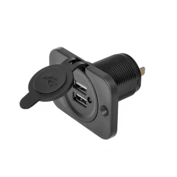 IWH USB dupla beépített aljzat 12/24V 2,1A 2x USB-A fekete 019006