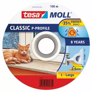 TESA tömítés fehér P-profil öntapadós EPDM habgumi tömítőprofil 100m