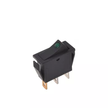 IWH billenőkapcsoló zöld 12V/24V 10A SPST LED világítással panelra szerelhető 19030